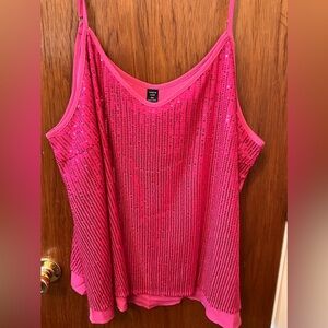 SHEIN Pink Plus Size Sequin Cami